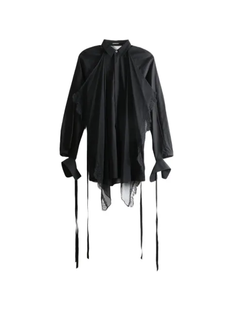 Ann Demeulemeester Sini lace-trim pleated shirt