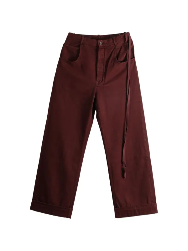 Ann Demeulemeester Kristel Strap-detail Wide-leg Trousers in Red