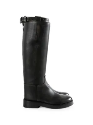 Ann Demeulemeester バックル レースアップブーツ | ブラック