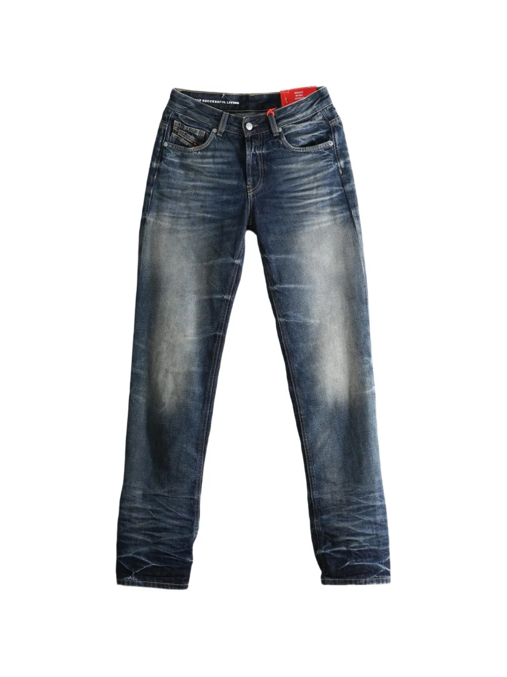 Diesel faded whiskered jeans - Blu
