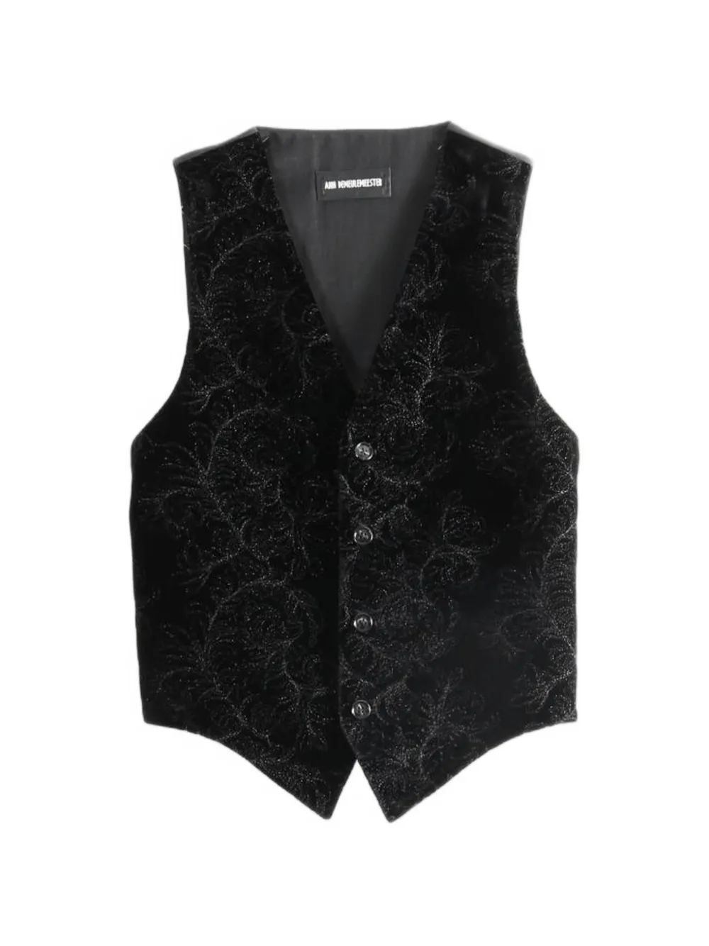Ann Demeulemeester floral-jacquard waistcoat - Noir Ann Demeulemeester floral-jacquard waistcoat - Noir