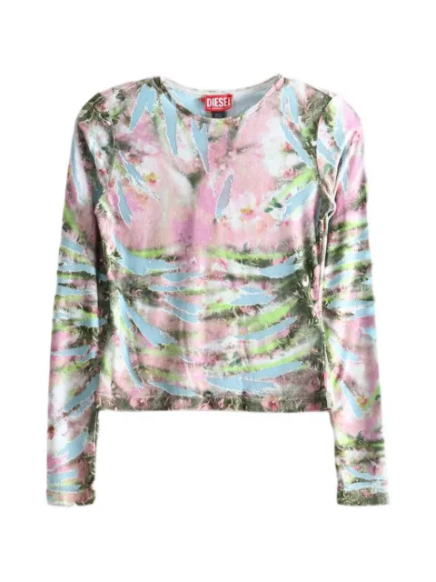 Diesel Alia distressed floral-print top