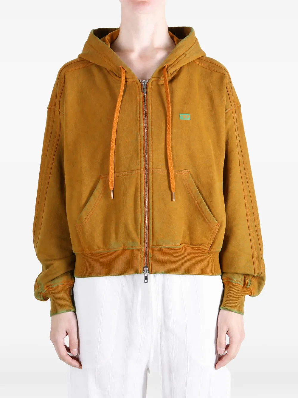 Diesel faded-effect zip-up hoodie