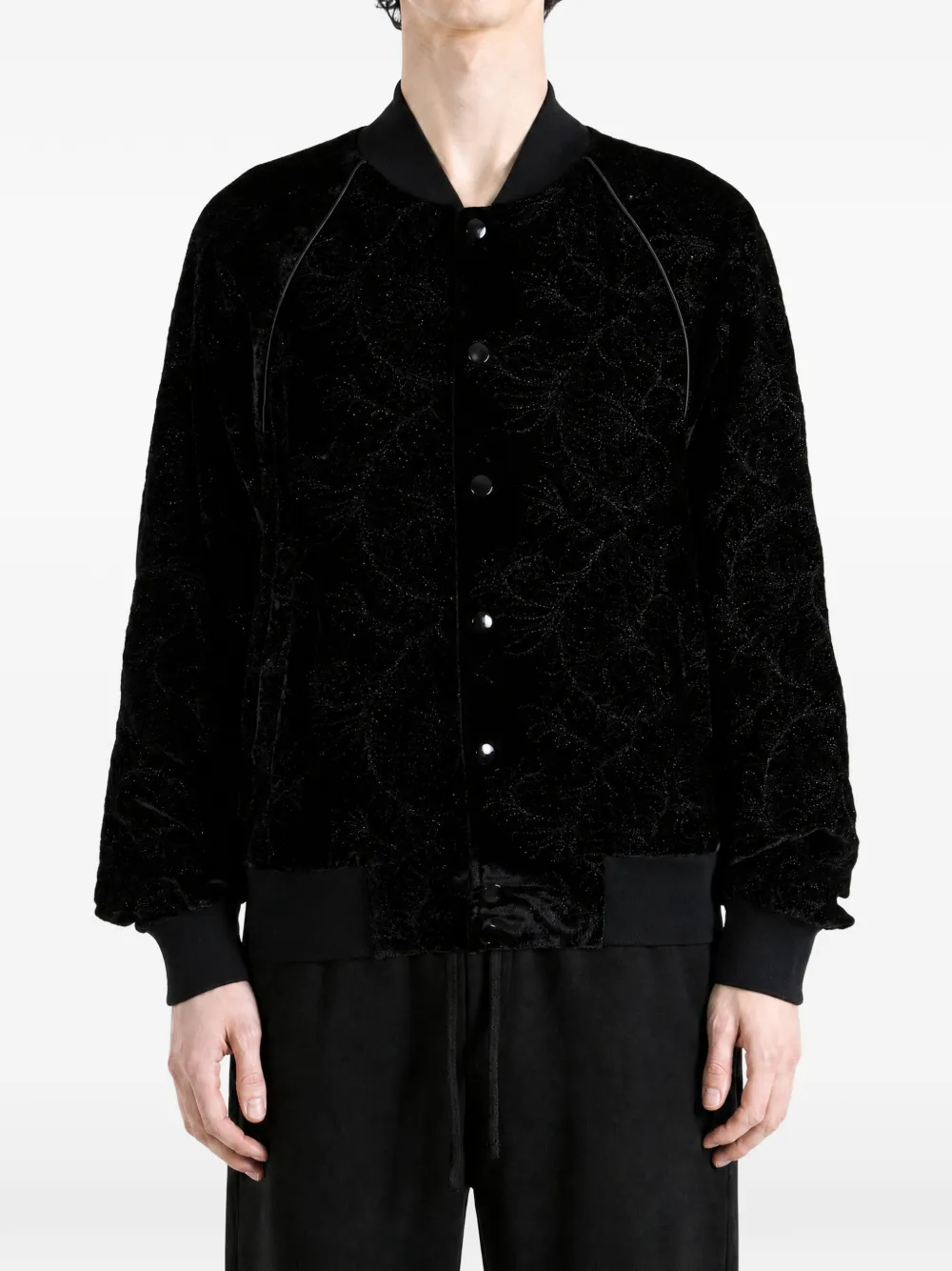 Ann Demeulemeester Esko bomberjack met bloemenprint Zwart