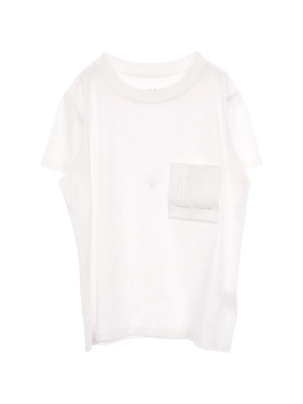Hermès Pre-Owned 2010s embroidered-pocket T-shirt - Bianco