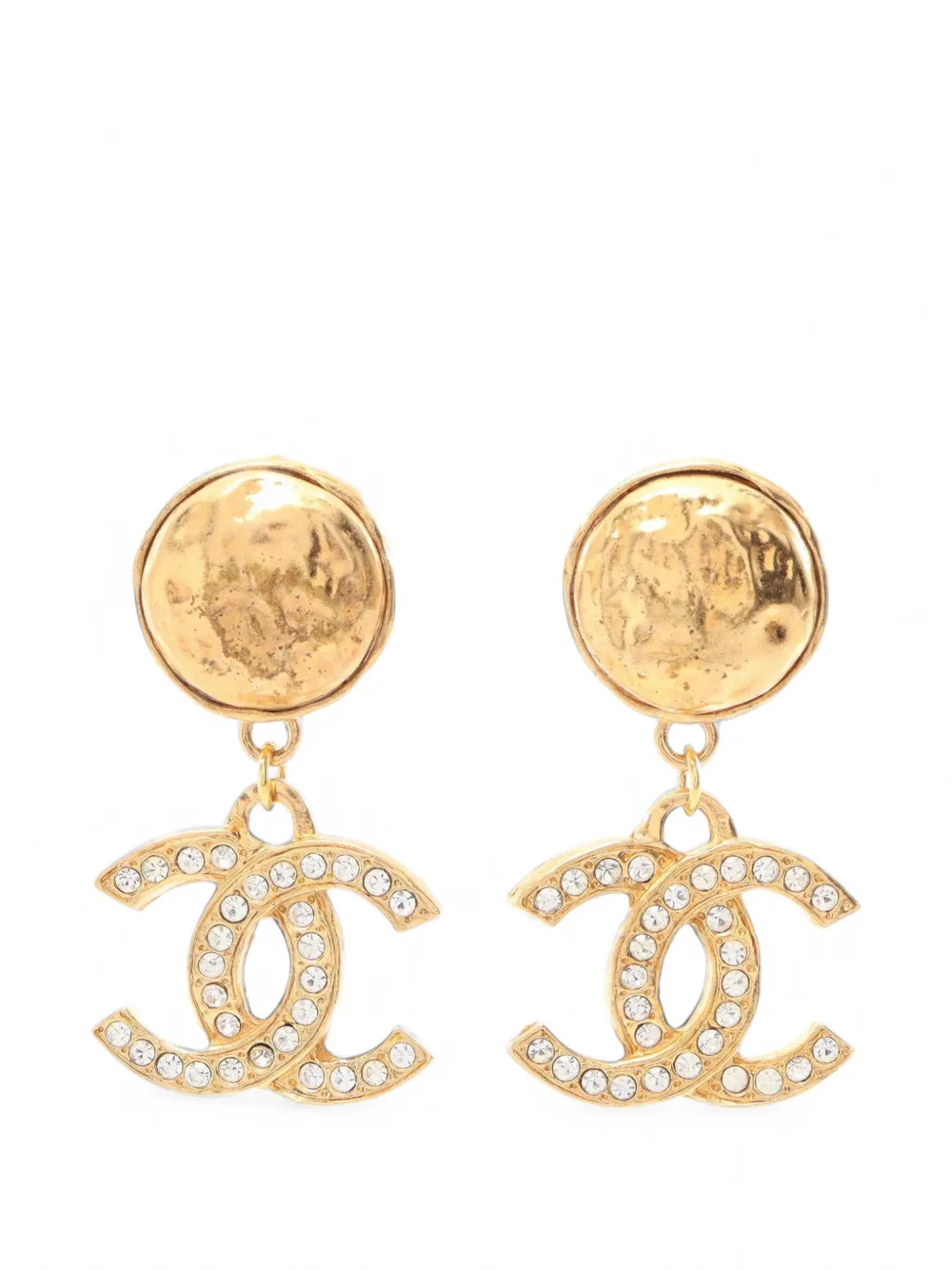 CHANEL Pre-Owned 1986-1988 Coco Mark swing earrings - Oro