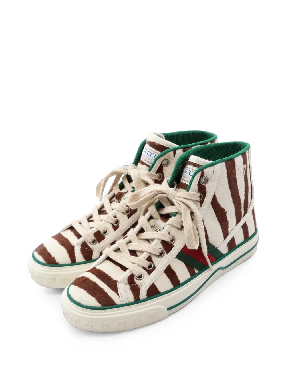 Gucci Pre-Owned 2010s Tennis 1977 zebra-print sneakers - Toni neutri
