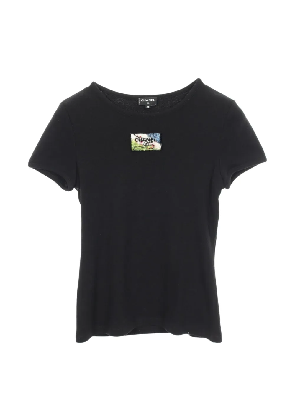 CHANEL Pre-Owned 1986-1988 sequin-embellished ribbed T-shirt - Nero