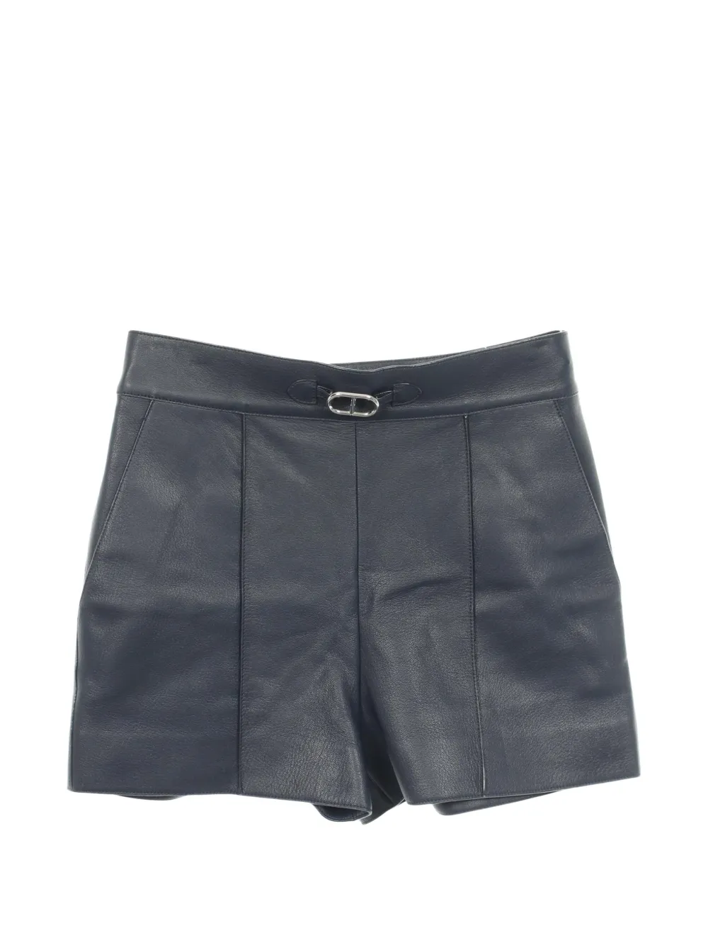 Hermès Pre-Owned Chaine d'Ancre leather shorts - Blu