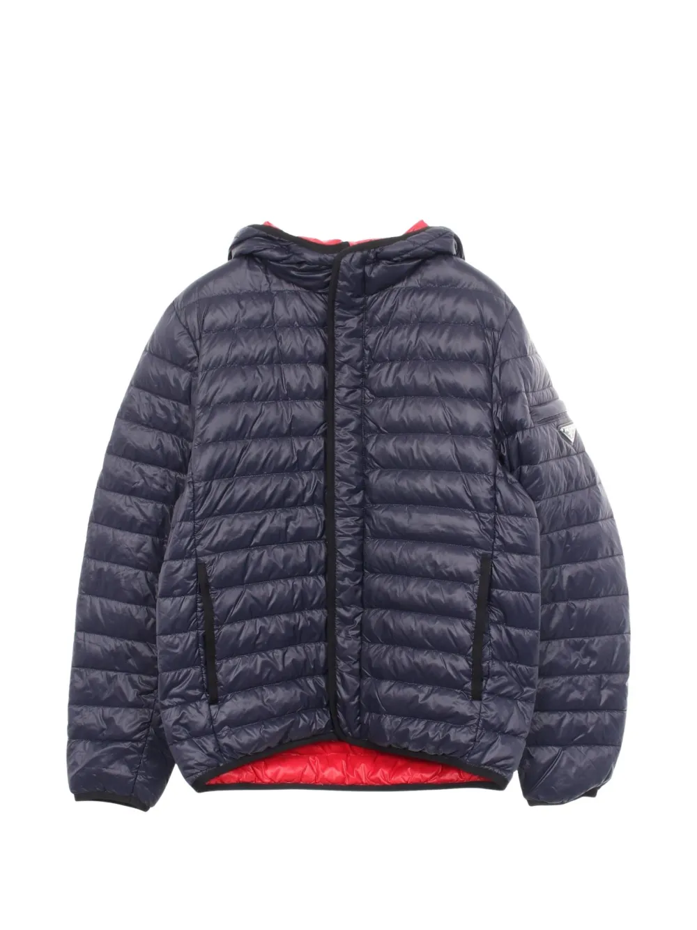 Prada Pre-Owned 2010s Daunenjacke mit Logo-Schild - Blau