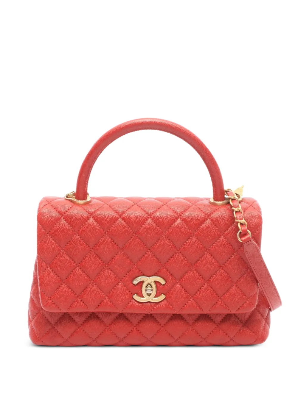 CHANEL Pre-Owned 2018 Coco Handle matelassé tote bag - Rosso