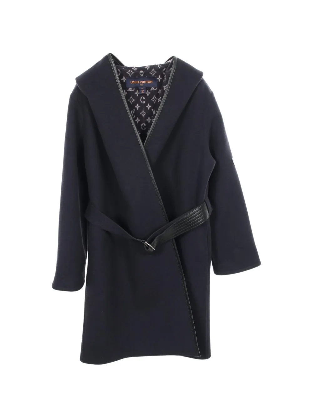 Louis Vuitton Pre-Owned 2010s Monogram hooded wrap coat - Blu