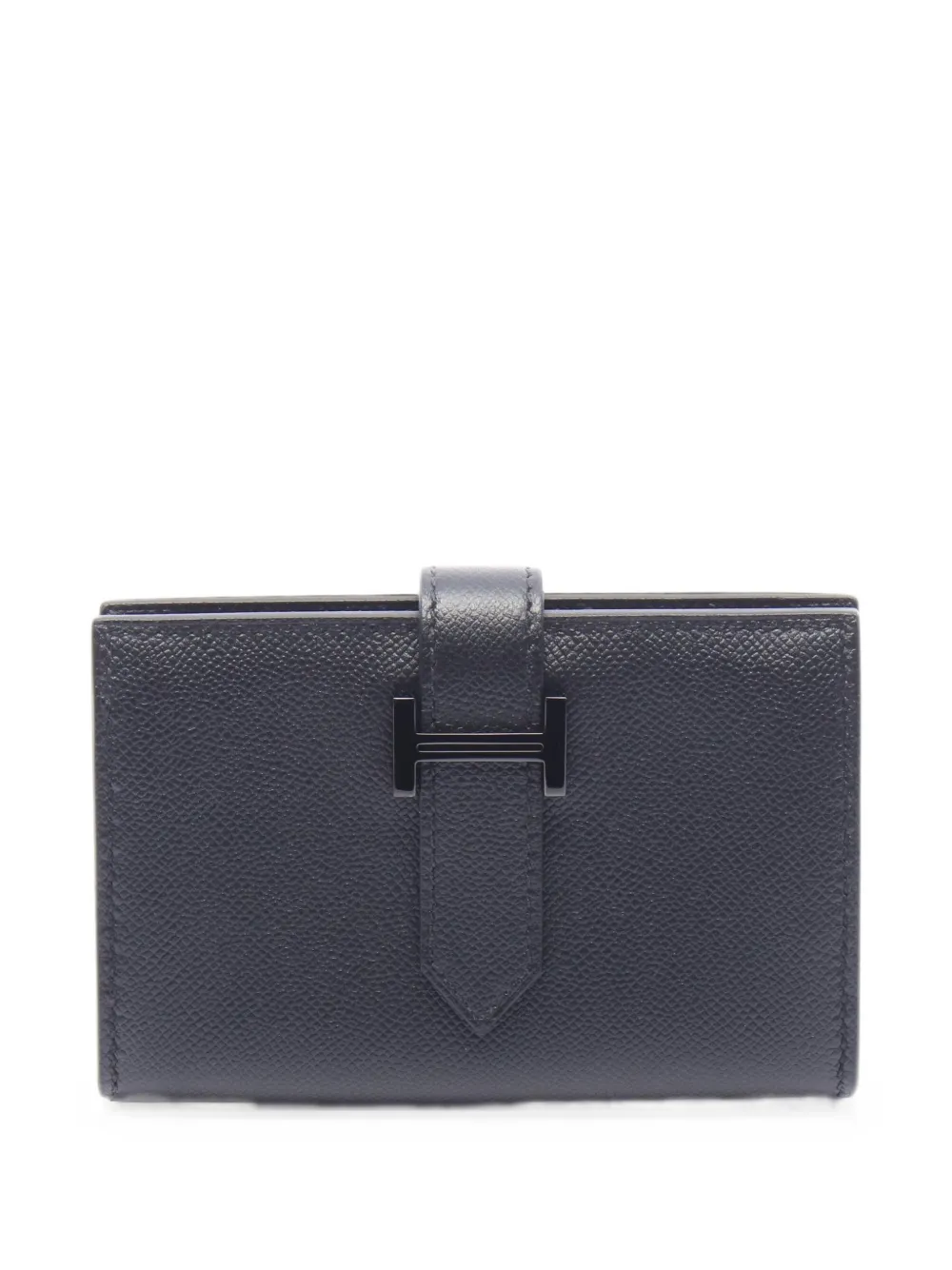 Pre-owned Hermes Béarn Mini Card Case In Black