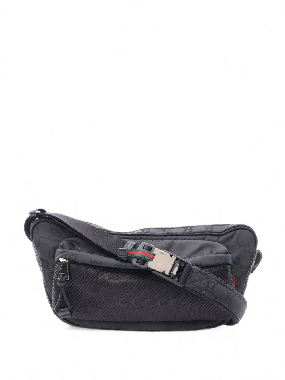 Gucci Pre-Owned GG nylon Sherry patterned shoulder bag - Nero