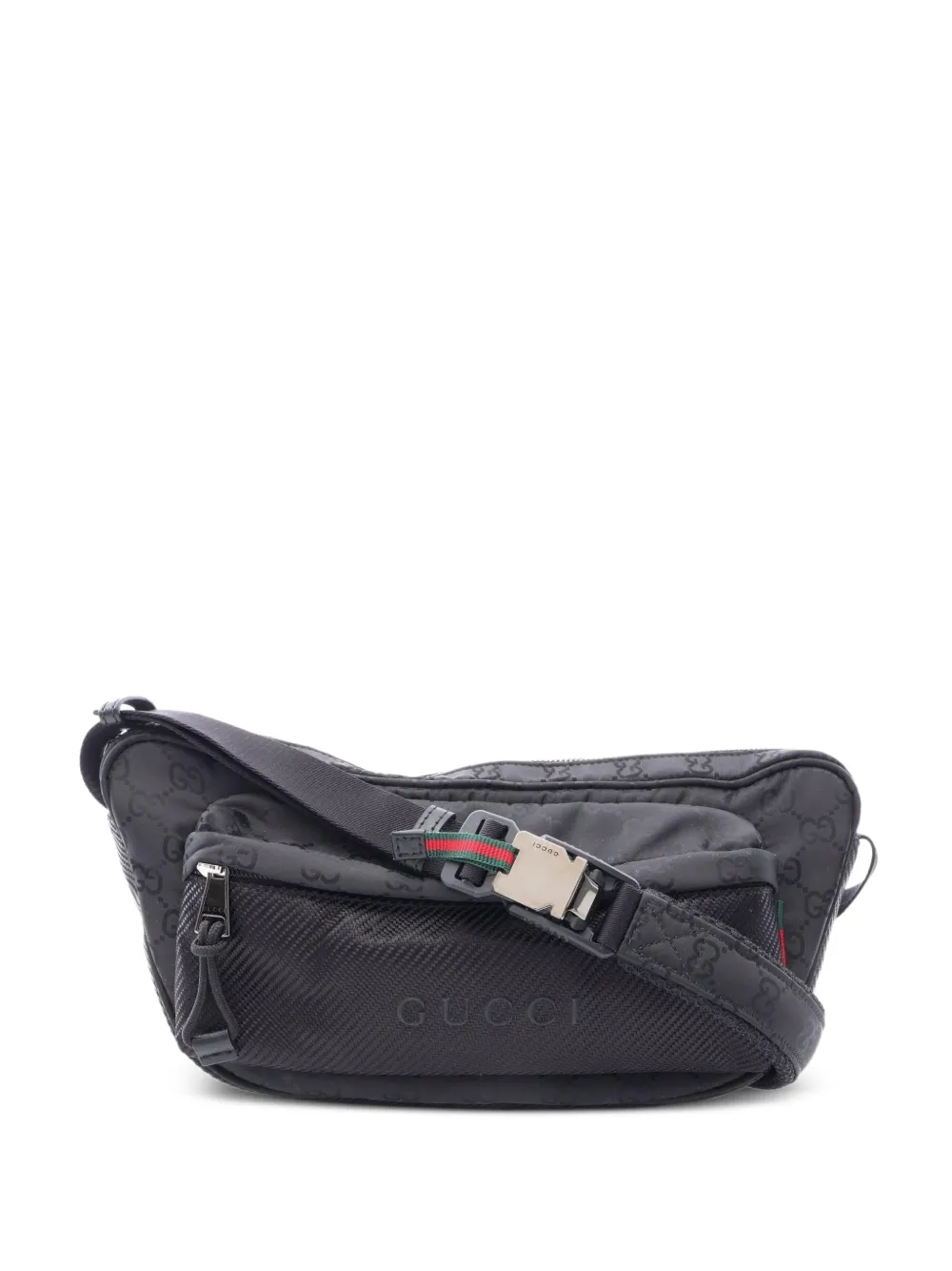 Gucci Pre-Owned GG nylon Sherry patterned shoulder bag - Nero