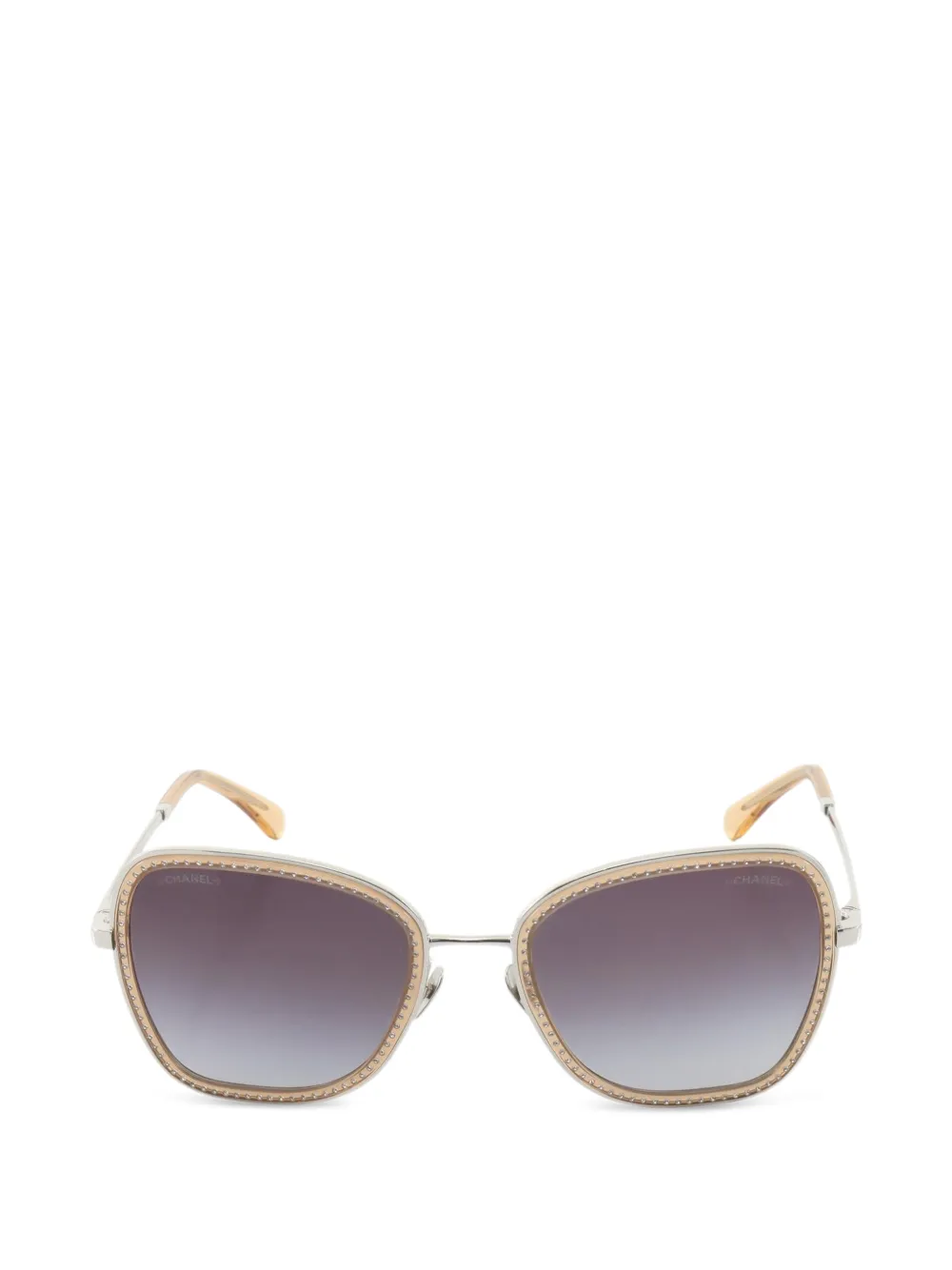 CHANEL Pre-Owned oversized-frame sunglasses - Toni neutri