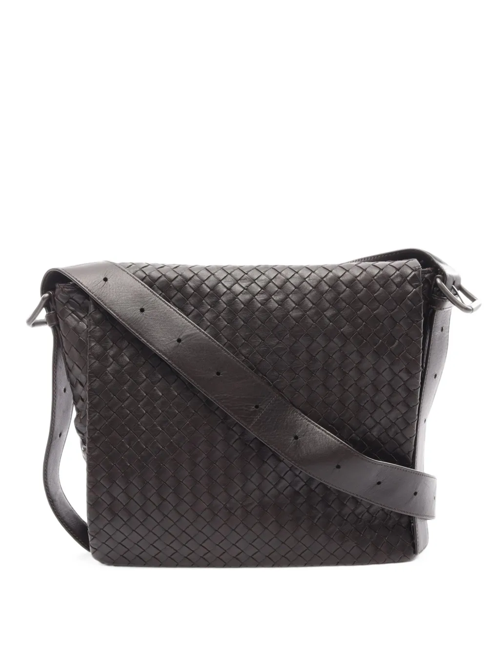 Bottega Veneta Pre-Owned 2000s Intrecciato leather messenger bag - Marrone