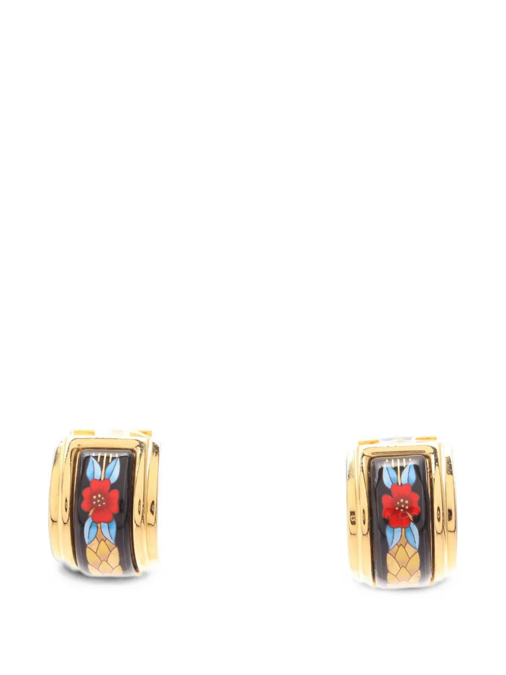 Hermès Pre-Owned 2010s Cloisonné enamel earrings - Oro