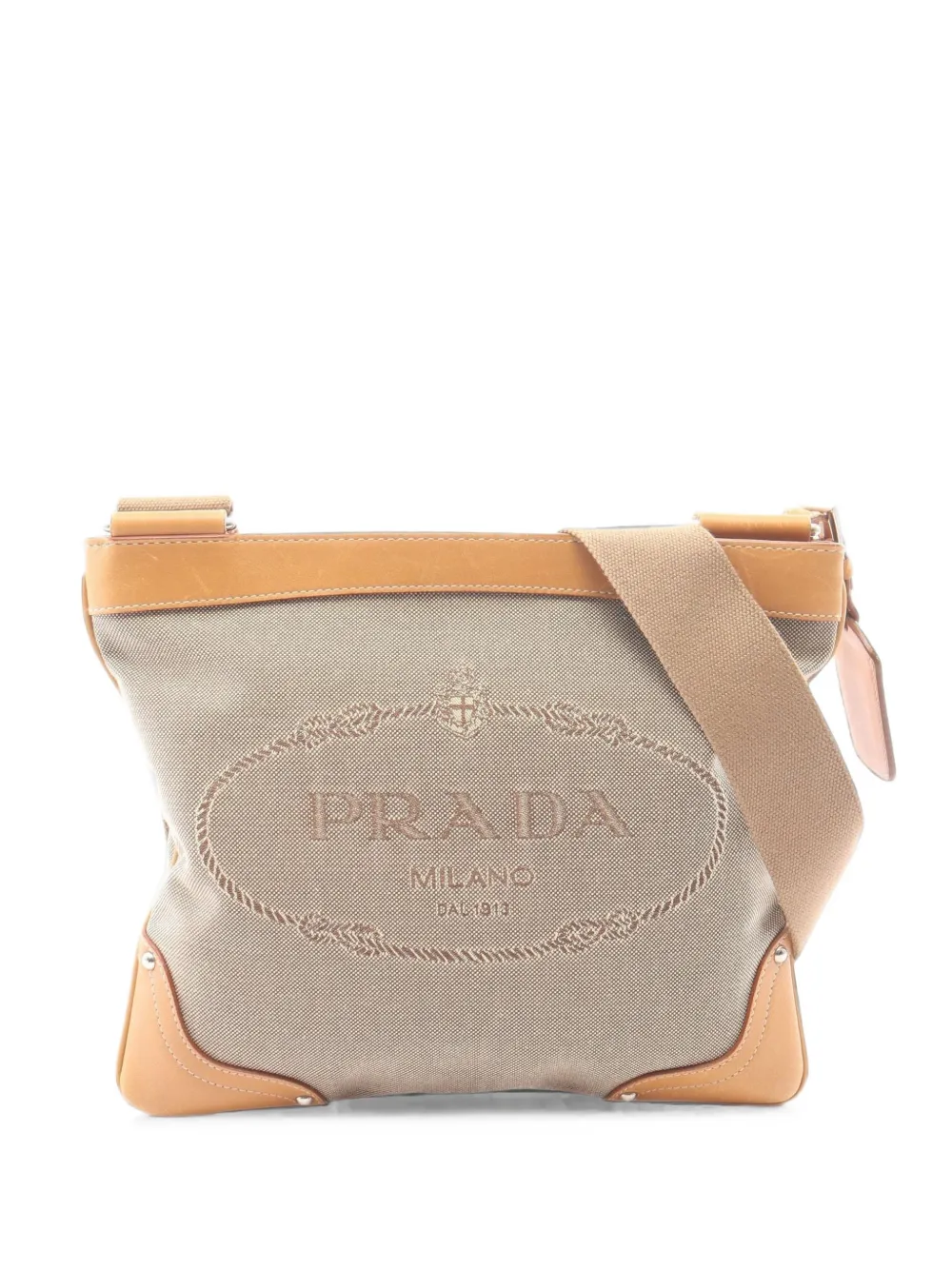 Prada Pre-Owned 2000s logo-jacquard shoulder bag - Toni neutri