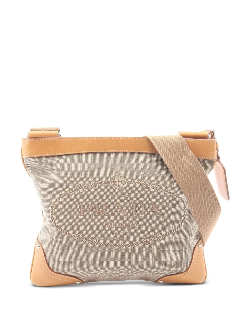 Prada Pre-Owned 2000s logo-jacquard shoulder bag - Toni neutri