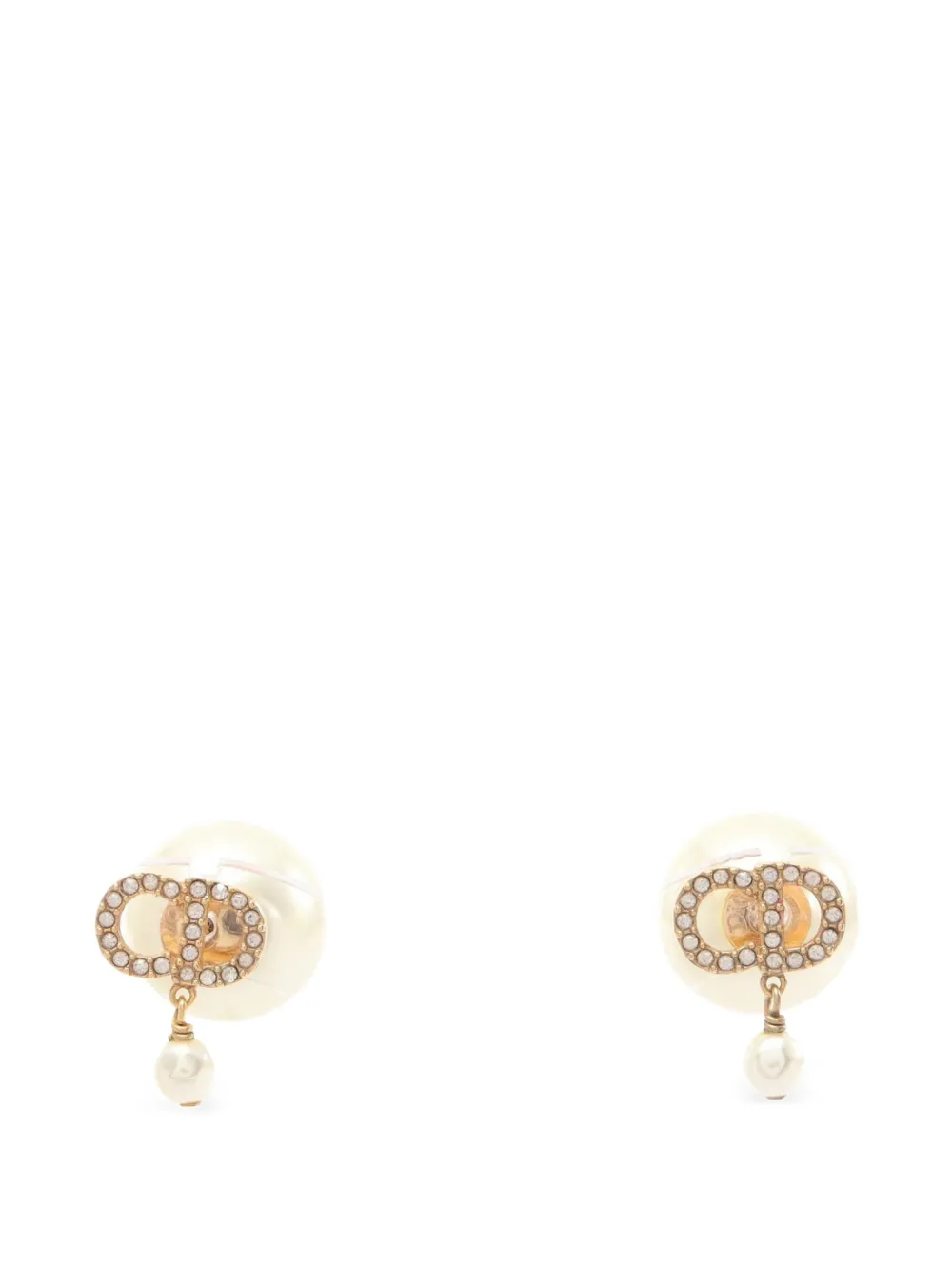 Christian Dior Pre-Owned 2010s CD logo faux-pearl earrings - Oro