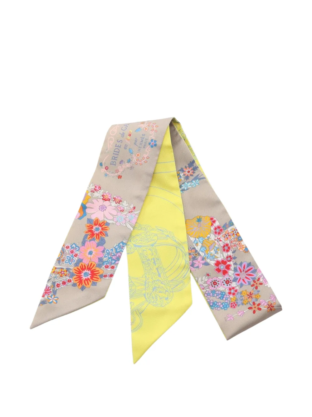Hermès Pre-Owned 2010s Brides de Gala en Fleurs scarf - Toni neutri