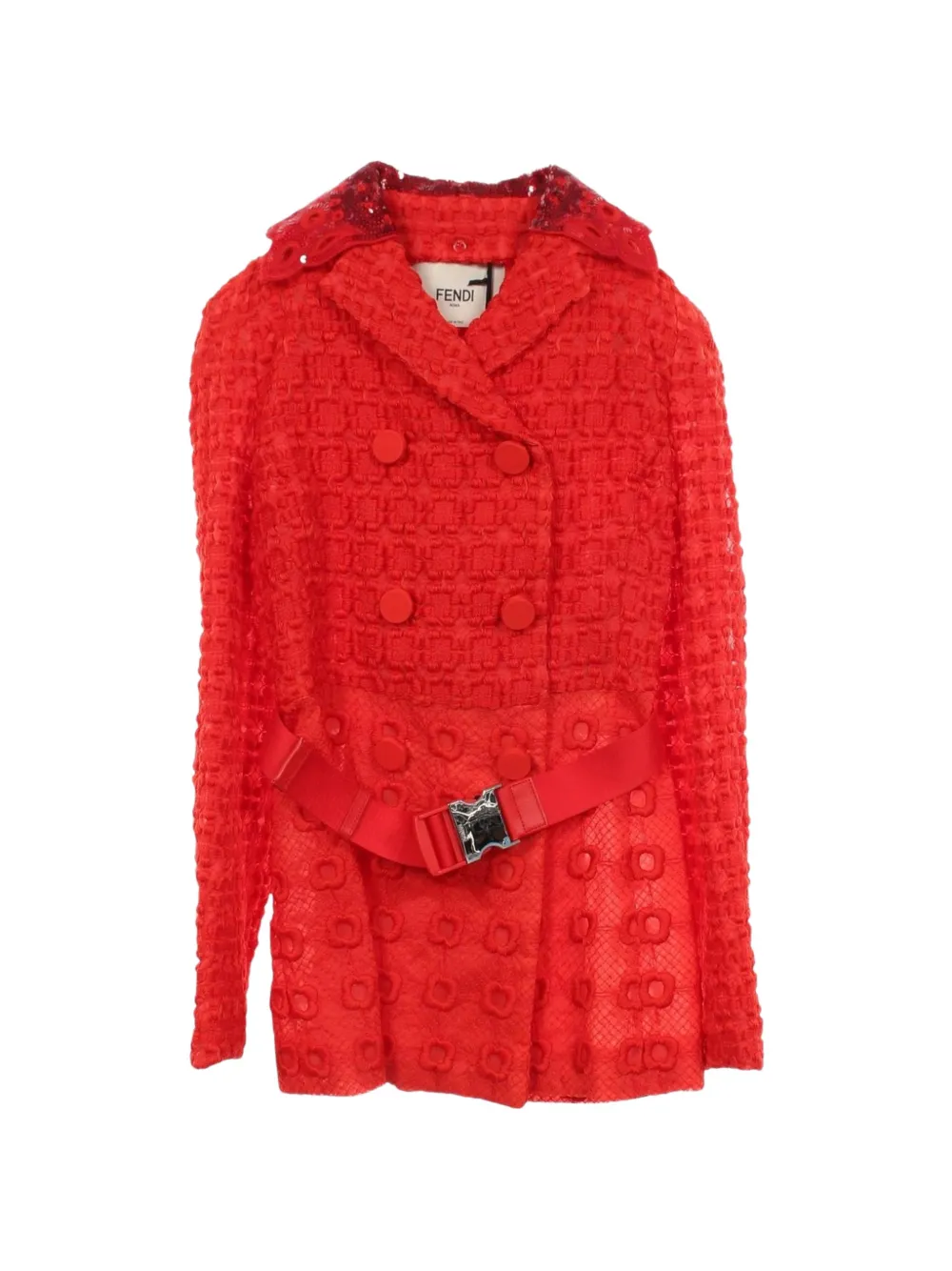 Fendi Pre-Owned 2010s embroidered double-breasted jacket - Rosso