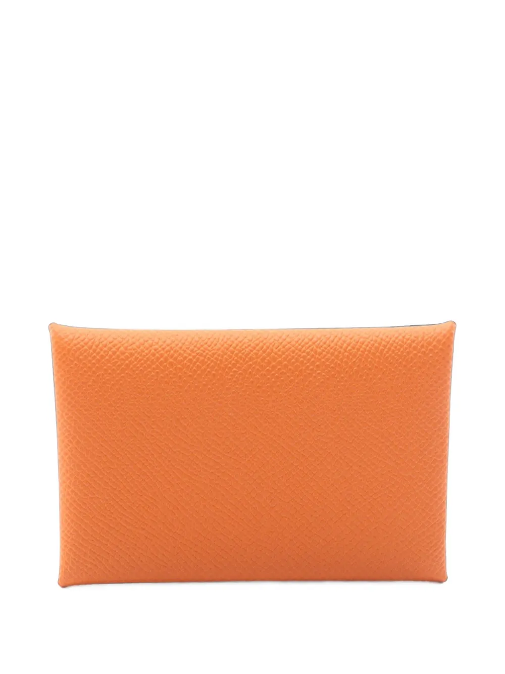 Pre-owned Hermes 2023 Calvi Verso Coin Purse In Orange