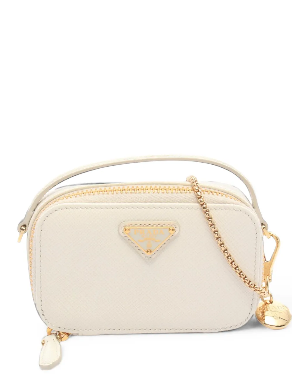 Prada Pre-Owned Saffiano-leather chain shoulder bag - Toni neutri