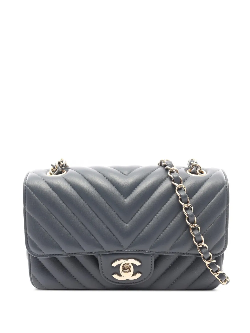 CHANEL Pre-Owned 2018-2019 20 Chevron V-stitch shoulder bag – Grey