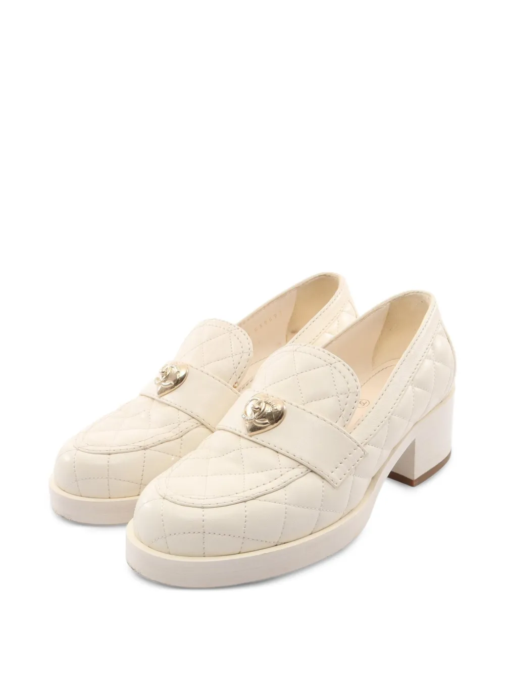 CHANEL Pre-Owned 1986-1988 Matelassé heeled loafers - Toni neutri