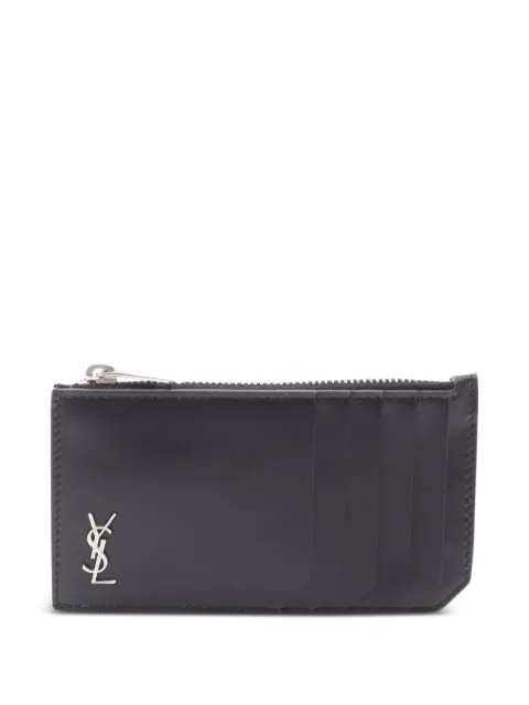 Saint Laurent Pre-Owned 2020s Tiny Cassandre logo-plaque cardholder