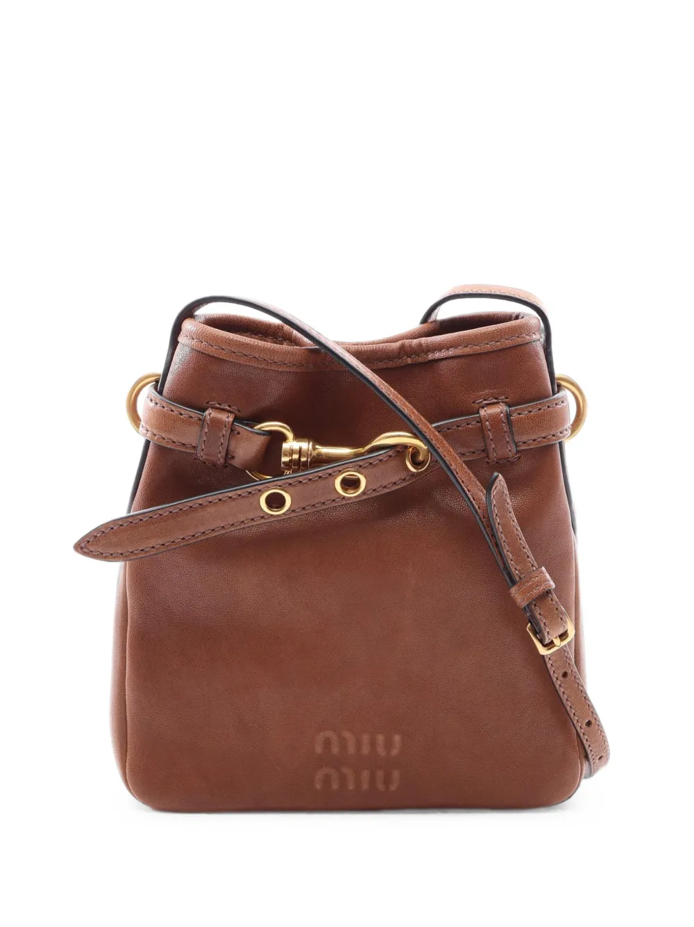Miu Miu Pre-Owned 2020s mini Nappa Aviator shoulder bag - Marrone