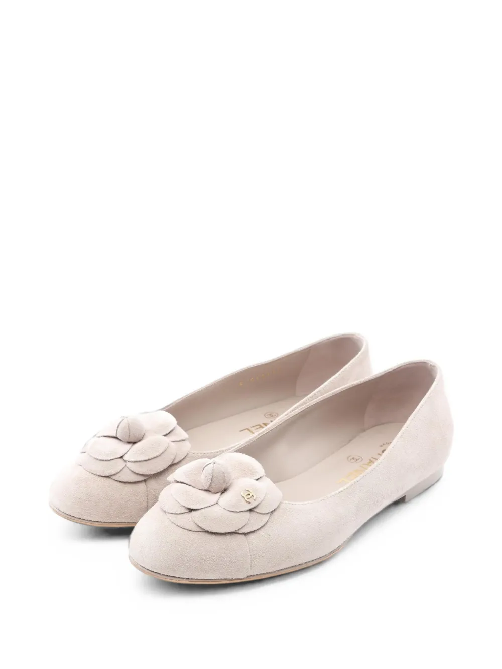 CHANEL Pre-Owned 1986-1988 Camellia ballet flats - Toni neutri