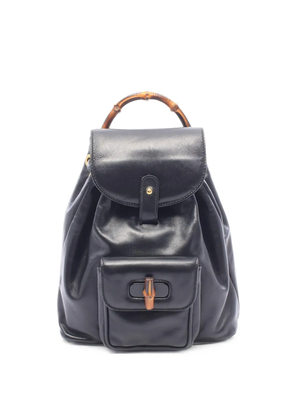 Gucci Pre-Owned 2000s Bamboo Line leather backpack - Nero