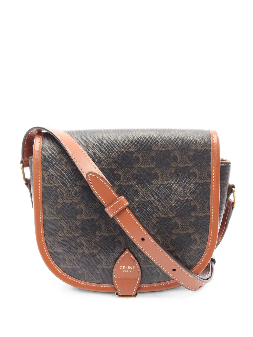 Celine Pre-Owned 2000s medium Folco cross body bag - Marrone