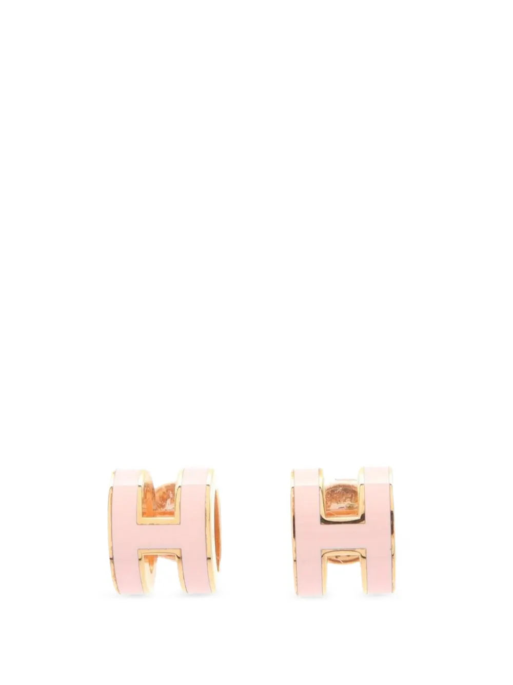 Hermès Pre-Owned 2010s Mini Pop H engraved-logo earrings - Oro