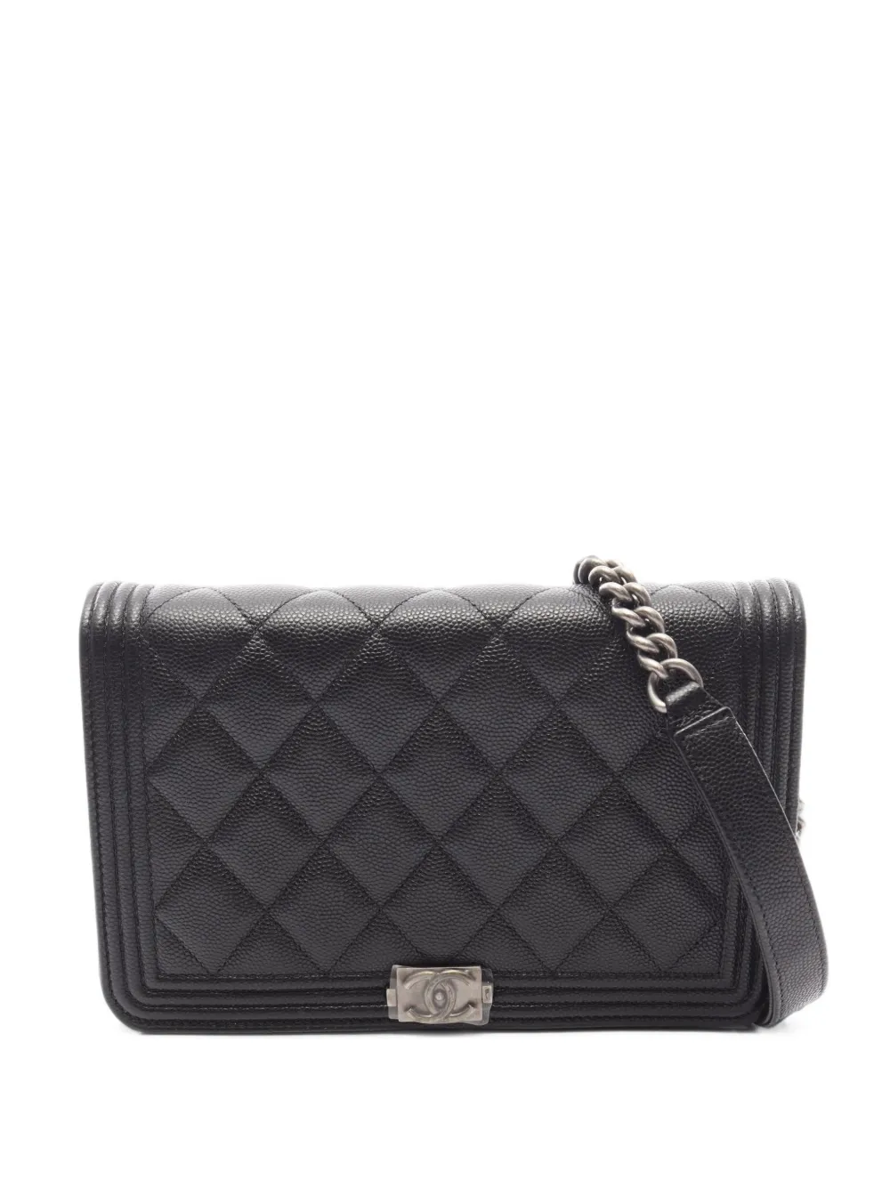 CHANEL Pre-Owned Boy Portemonnaie aus Matelassé-Leder - Schwarz