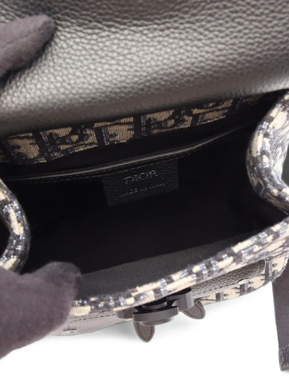 Dior 2010s Gallop Oblique Patterned Backpack In Black