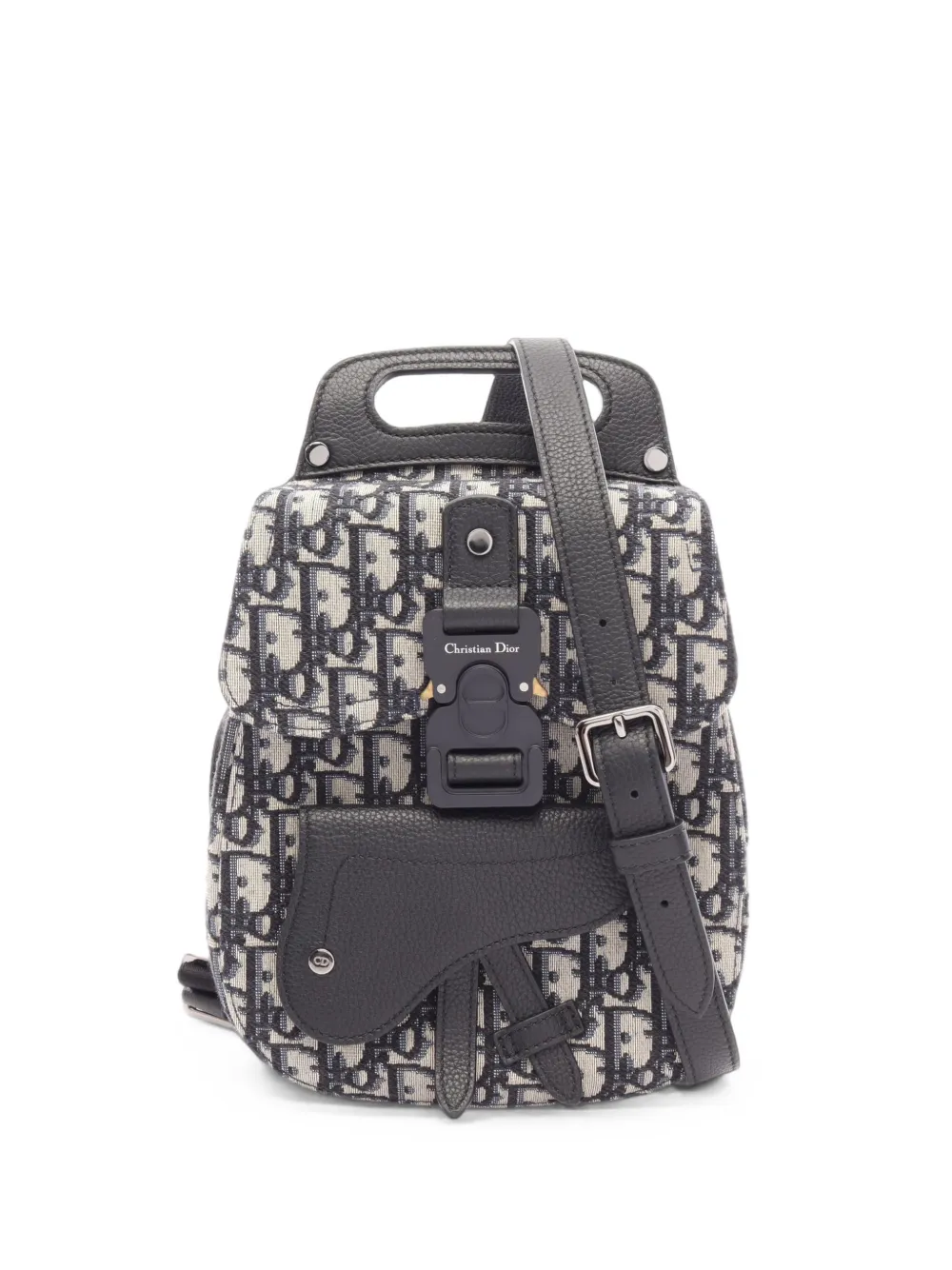Dior 2010s Gallop Oblique Patterned Backpack In Black