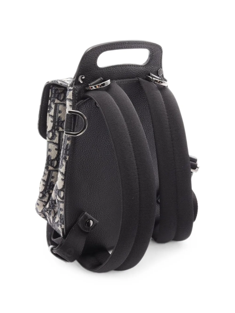 Dior 2010s Gallop Oblique Patterned Backpack In Black