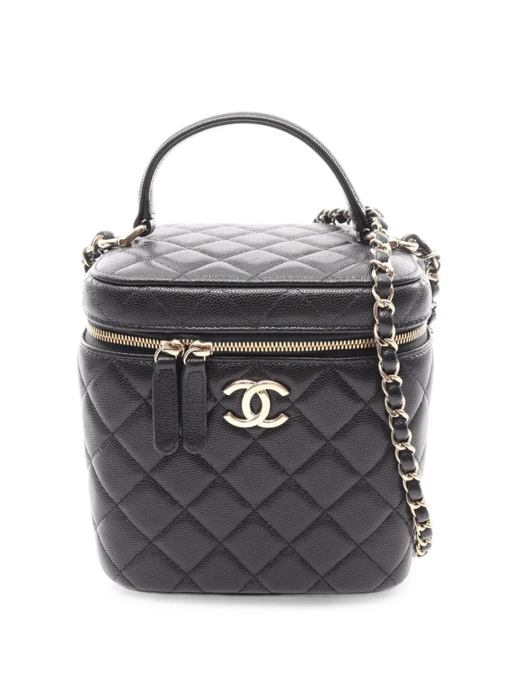 CHANEL Pre-Owned 2021-2022 quilted two-way vanity bag - Nero
