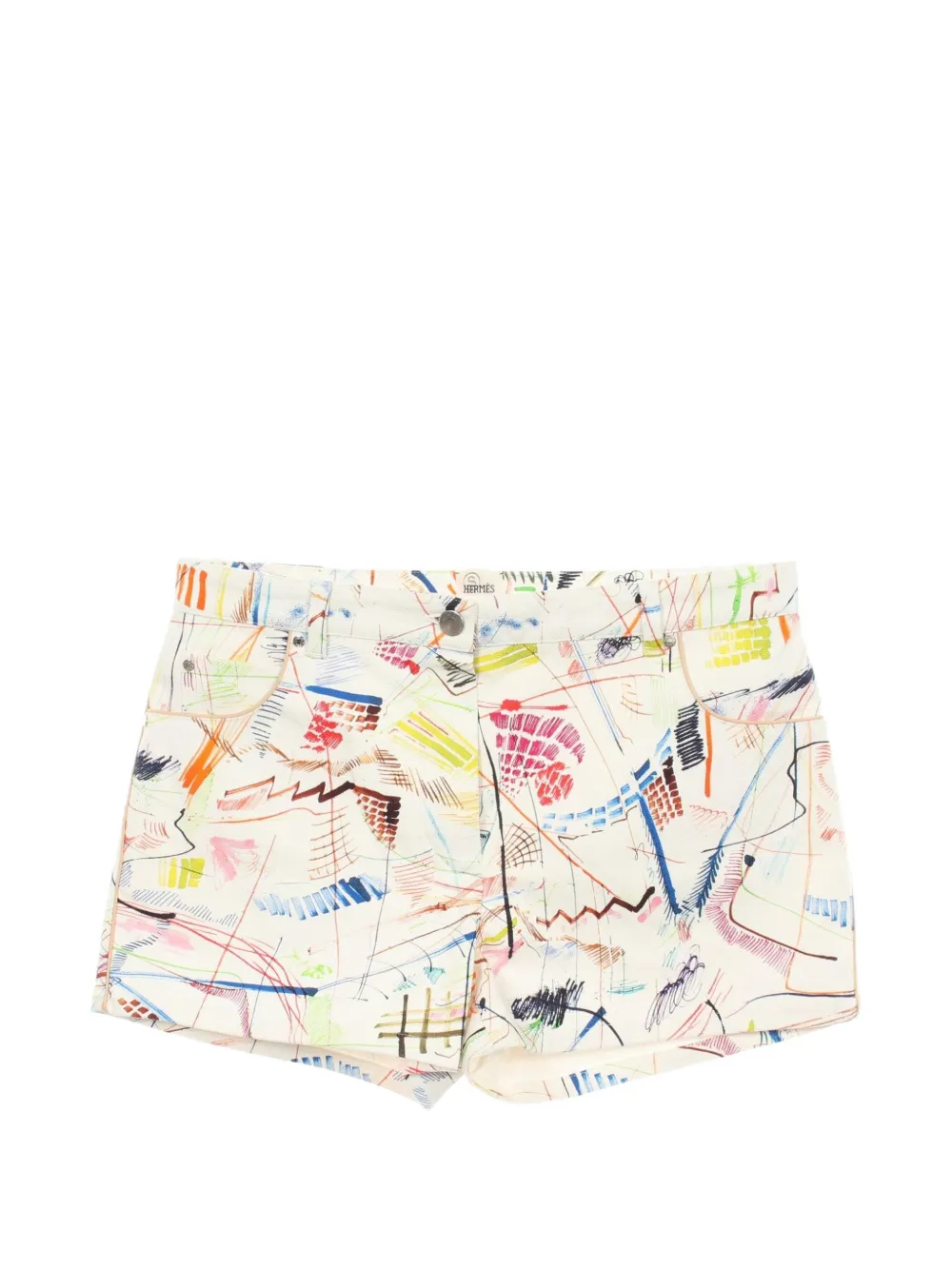 Hermès Pre-Owned 2010s abstract-pattern shorts - Bianco