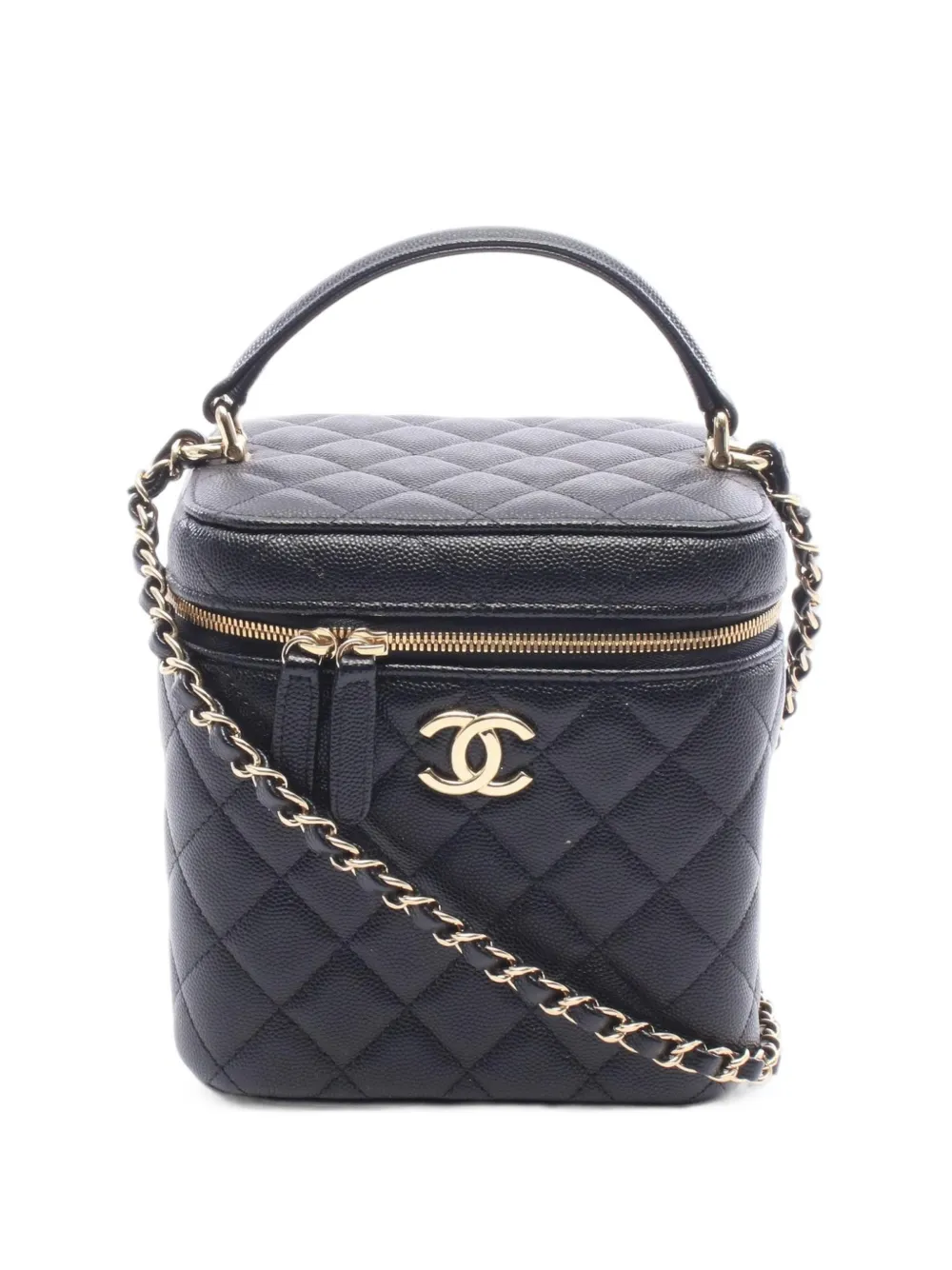 CHANEL Pre-Owned 2021s matelassé vanity shoulder mini bag - Nero