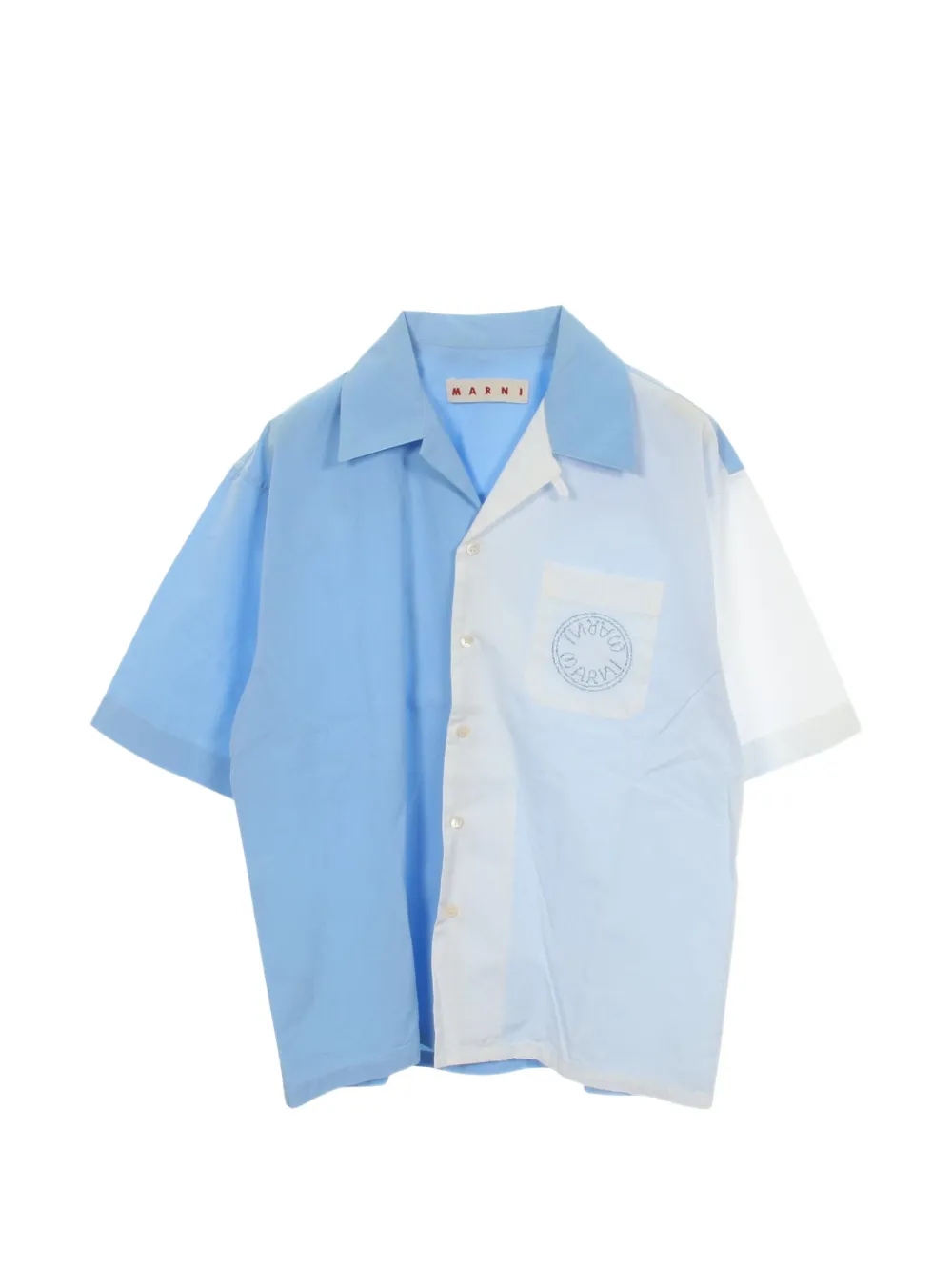 Marni Pre-Owned chemise bicolore à manches courtes (années 2010) - Bleu Marni Pre-Owned chemise bicolore à manches courtes (années 2010) - Bleu