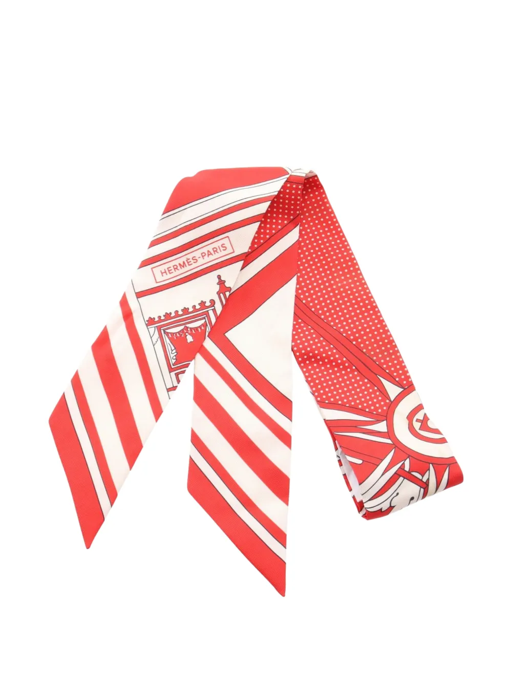 Hermès Pre-Owned 2000s Washington's Carriage ribbon scarf - Rosso