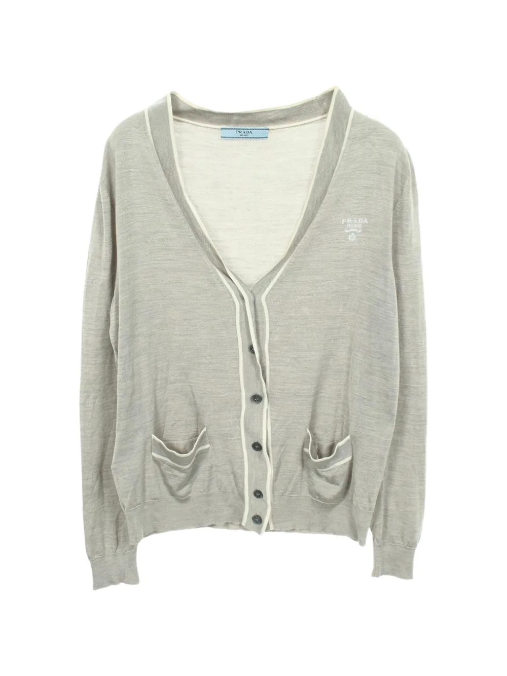 Prada Pre-Owned 2010s logo-detail cardigan - Grigio
