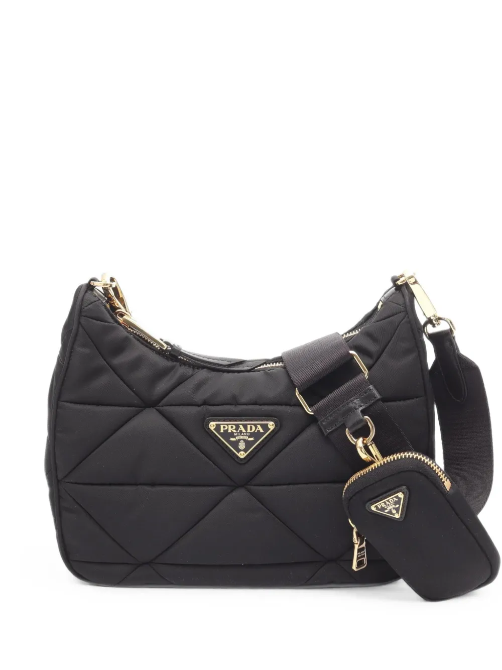 Prada Pre-Owned 2020s Tessuto quilted shoulder bag - Nero