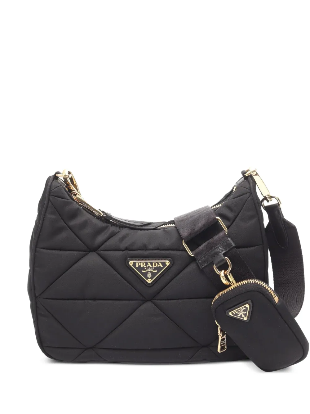 Prada Pre-Owned 2020s Tessuto quilted shoulder bag - Nero