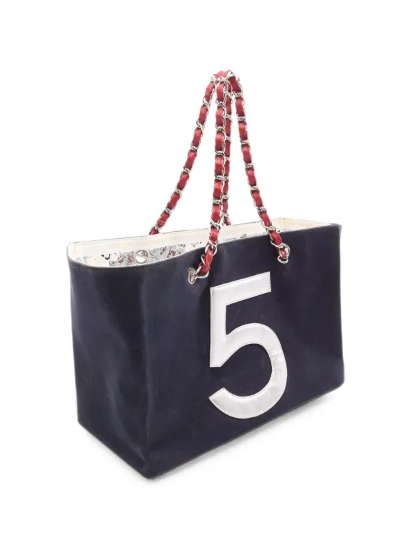 CHANEL Pre-Owned 2002-2003 No.5 Chocolate Bar Tote Bag | Black